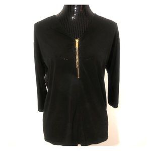 Michael Kors 3/4 zip blouse